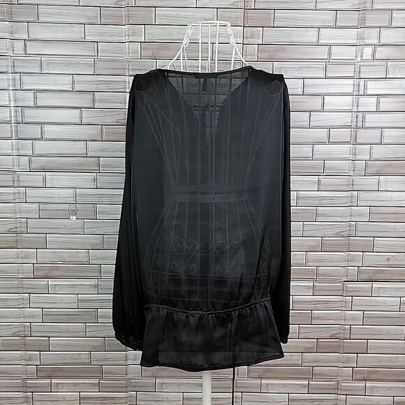 Daisy Fuentes tie knot front blouse Size L - Picture 7 of 10